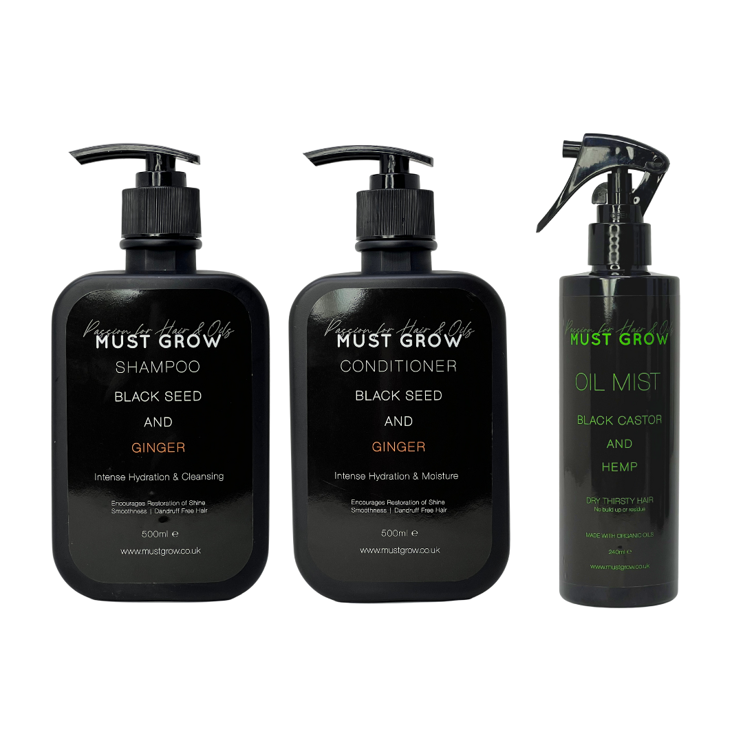 Black Castor & Hemp - Oil Mist Hair Care Kit